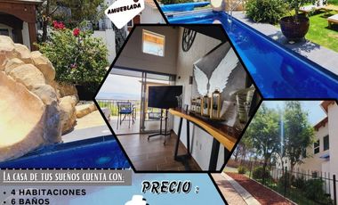 Venta CASA MAGNOLIA VIP con alberca, enorme jardín, vistas panorámicas, cómoda, moderna, amueblada y equipada.