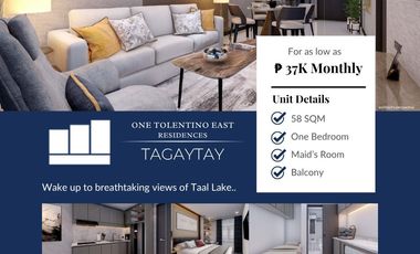 One Tolentino East Residences Tagaytay Units for sale with TAAL VIEW