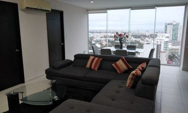 Departamento amueblado en piso 17 de Torre Boca Towers. Excelente ubicación