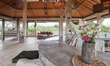 Leasehold 25 years Villa separate of 3 buildsings  with a designer swimming pool and sauna, surrounded by rice fields and mountain view in Ubud Bali