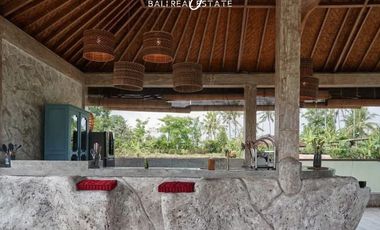 Leasehold 25 years Villa separate of 3 buildsings  with a designer swimming pool and sauna, surrounded by rice fields and mountain view in Ubud Bali