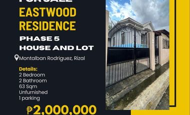 2 Bedroom House for Sale in Eastwood Residences Montalban Rodriguez Rizal