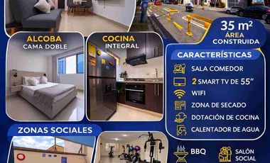 Arriendo apartaestudio amoblado San Francisco