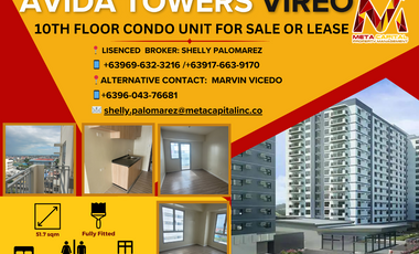 For Sale or Lease!!!! 10th Floor Fully Fitted at Avida Towers Vireo, Arca South Taguig