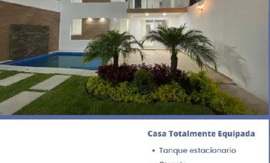 venta de casa a 2 niveles estilo minimalista con alberca, totalmente equipada en centro de Yautepec