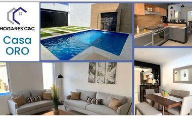 venta de casa a 2 niveles estilo minimalista con alberca, totalmente equipada en centro de Yautepec