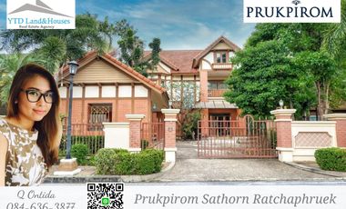 For sale Prukpirom Sathorn-Ratchapruek, north facing house, on the main road, in front of the park 45 M.Baht