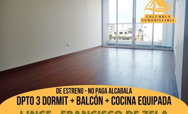 Lince FRANCISCO de ZELA - Departamento de 3dorm + Balcón + Cocina Equipada (DE ESTRENO! y Entrega Inmediata)