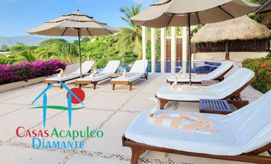 Hermosa casa en renta vacacional. Con alberca privada, vista al mar y cancha de tenis