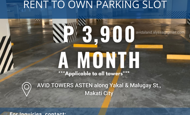 Parking for SALE and for Rent at Avida Towers Asten ( Tower 1 to Tower 3)