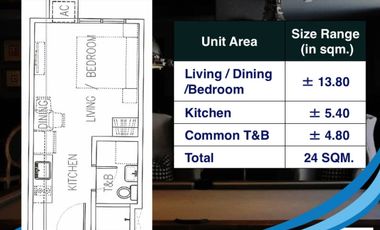 FOR SALE RENT TO OWN STUDIO NEWLY TURN OVER  IN BRIDGETOWNE PASIG/QUEZON CITY Pre-Selling Condominium in Pasig City Cirrus residences by RLC