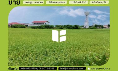 ขายที่ดินเปล่า 18-3-44.5 ไร่ ต.ศาลายา จ.นครปฐม ทำเลไพรม์มากๆ ที่ดินติดถนน 2 ด้าน เข้าซอยห่างจากถนนบรมราชชนนี เพียง 1 กม.