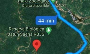 SE VENDE 44. 8 HAS DE SELVA VIRGEN EN LA AMAZONIA ECUATORIANA, IDEAL PARA PROYECTO TURISTICO Y/O LABORATORIO CIENTÍFICO