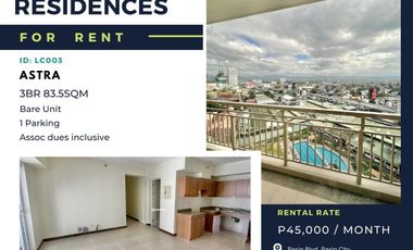 Prisma Residences 3BR Three Bedroom with Parking near BGC and Ortigas for Rent LC003