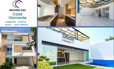 venta de casa a 3 niveles estilo minimalista con alberca, totalmente equipada en centro de Yautepec