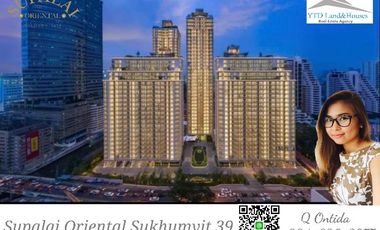 For Sale Supalai Oriental Sukhumvit 39 near BTS Phrom Phong and MRT Phetchaburi. selling price 12.99 million baht, Fully furnished, all inclusive (transfer fee and tax by seller)