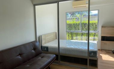 ราคาคุ้มค่า!!! ขายคอนโด พลัม คอนโด บางใหญ่ สเตชั่น (Plum condo bangyai station) 1 ห้องนอน 23.05 ตร.ม ตึก C ชั้น 1 วิวสวนหย่อม เครื่องใช้ไฟฟ้าครบพร้อมอ