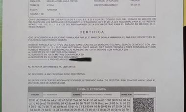 VENDO TERRENO INDUSTRIAL A 10 MIN DEL AIFA SUPERFICIE 10,000 M2 IDEAL CONSTRUIR BODEGAS. RESGUARDO CAMIONES.