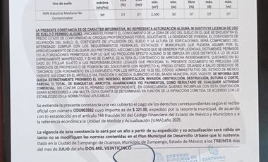 VENDO TERRENO INDUSTRIAL A 10 MIN DEL AIFA SUPERFICIE 10,000 M2 IDEAL CONSTRUIR BODEGAS. RESGUARDO CAMIONES.