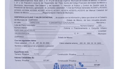 VENDO TERRENO INDUSTRIAL A 10 MIN DEL AIFA SUPERFICIE 10,000 M2 IDEAL CONSTRUIR BODEGAS. RESGUARDO CAMIONES.