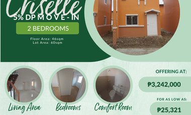 READY FOR OCCUPANCY LA60sqm 2-BEDROOM 2-STOREY CRISELLE SINGLE FIREWALL IN CAMELLA GENTRI - SAVED UP TO 162K