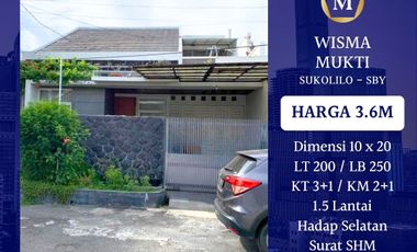 Dijual Rumah Wisma Mukti Surabaya Sukolilo Surabaya Siap Huni Terawat dkt Manyar