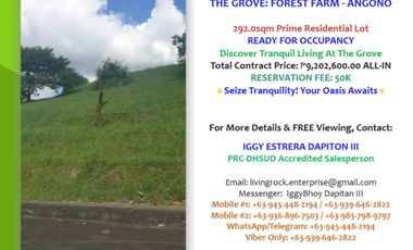 Exclusive Enclave At The Grove-Forest Farm Angono! For Sale 292.0sqm Prime Residential Lot 36K Monthly