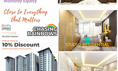 Own a Condo Unit Closer to Everything That Matters for as Low as 6K Plus/Monthly Equity
