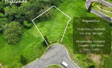 LOT FOR SALE IN TAGAYTAY HIGHLANDS BUNDLED WITH MEMBERSHIP SHARE