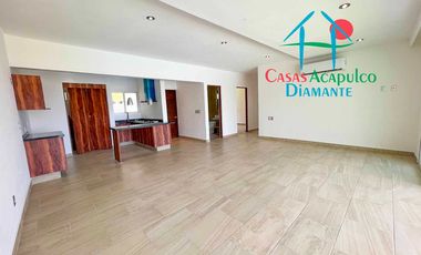 Depa nuevo. En condominio con club de playa. Terraza con vista a la alberca y áreas comunes