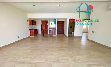 Depa nuevo. En condominio con club de playa. Terraza con vista a la alberca y áreas comunes