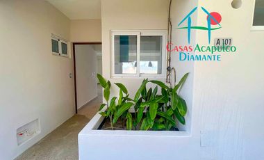 Depa nuevo. En condominio con club de playa. Terraza con vista a la alberca y áreas comunes