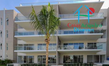 Depa nuevo. En condominio con club de playa. Terraza con vista a la alberca y áreas comunes