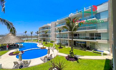 Depa nuevo. En condominio con club de playa. Terraza con vista a la alberca y áreas comunes