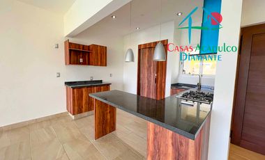 Depa nuevo. En condominio con club de playa. Terraza con vista a la alberca y áreas comunes