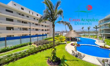 Depa nuevo. En condominio con club de playa. Terraza con vista a la alberca y áreas comunes