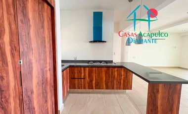 Depa nuevo. En condominio con club de playa. Terraza con vista a la alberca y áreas comunes