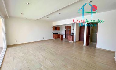 Depa nuevo. En condominio con club de playa. Terraza con vista a la alberca y áreas comunes