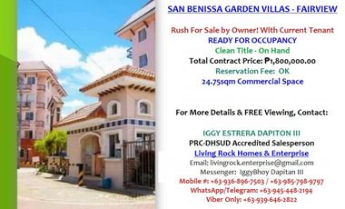 1.8M Selling Price For Sale By Owner 24.75sqm Commercial Space San Benissa Garden Villas Fairview