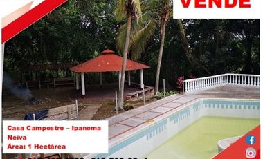 SE VENDE CASA CAMPESTRE - ORIENTE - IPANEMA - NEIVA (HUILA)