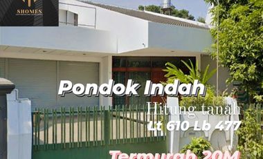 TERMURAH Rumah Luas 610 Hitung Tanah Pondok Indah dekat Bukit Golf