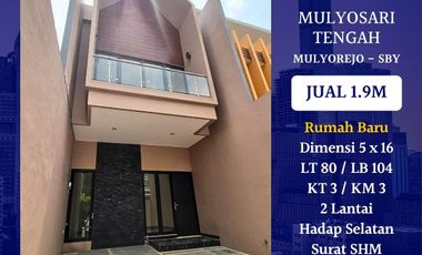 Rumah Baru Mulyosari Tengah Mulyorejo Surabaya Timur dkt Pakuwon City Ploso