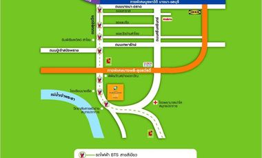 Condo For Sale The Parkland Like Sukhumvit-Paknam Chao Phraya River view Fully furnished, near BTS Pak Nam 200 m.