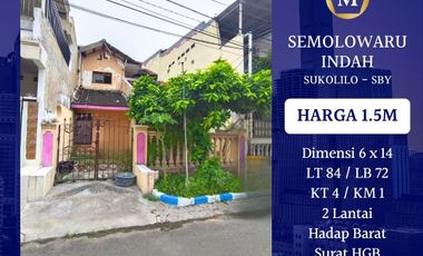 Dijual Rumah Semolowaru Indah Surabaya Sukolilo dkt Manyar Klampis Hadap Barat