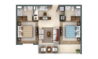 Arriendo dpto frente a Univ Sta María  2d-2b