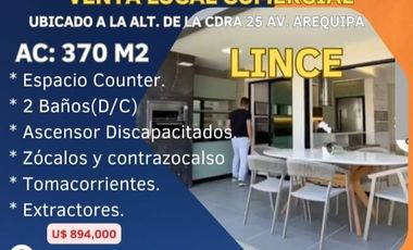 ALQUILO  lindo LOCAL COMERCIAL  en  LINCE ( Alt. Cdra 25 Av. Arequipa )