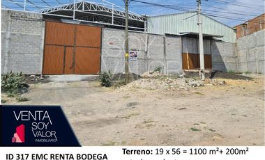 BODEGA EN RENTA CARRETERA MORELIA ZURUMBENEO, ID 317 EMC