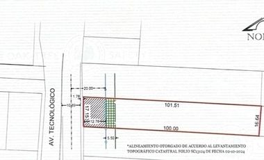 Terreno en Renta en Av. Tecnológico a $65 × m²