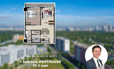 Penthouse 1 bed with balcony Park Mckinley West Preselling Bgc condo for sale Fort bonifacio Taguig City
