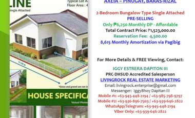BUNGALOW TYPE HOUSE & LOT FOR SALE! PROVISION FOR 2-BEDROOM ONLY 4.5K RESERVATION 6K MONTHLY DP